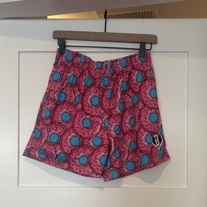 Pink and Blue Patterned Women's Shorts
